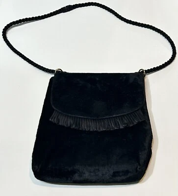 Preciosa cartera vintage de terciopelo negro Magid Foto 1 de 4