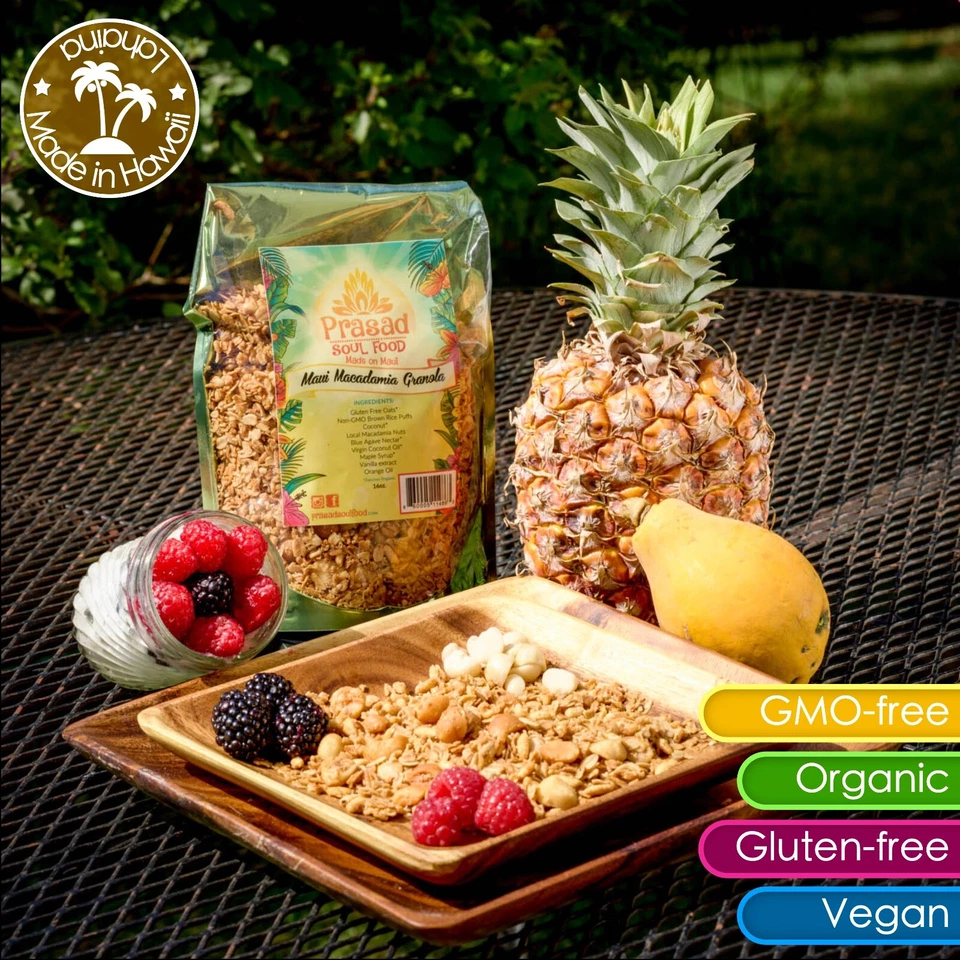 Maui Macadamia nut Granola (muesli) - Gluten-Free / Non-GMO - Made in Hawaii Foto 1 de 2