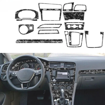 Cubierta de tablero de fibra de carbono forjada para coche Volkswagen Golf 7 GTI MK7 2014-2019 Foto 1 de 4