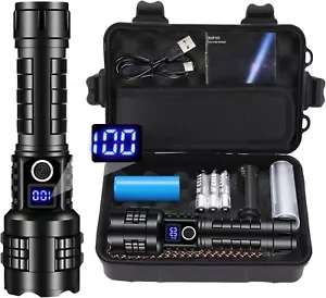 Rechargeable Flashlights High Lumens XHP99 990000 Lumens Brightest LED Tactical - Picture 1 of 12