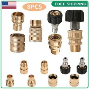 Juego de adaptadores de lavadora a presión, kit de desconexión rápida - M22 giratorio a conexión de 3/8"" - Imagen 1 de 12