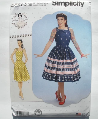 Simplicity 8873 Pattern Gertie Sundress Retro Swing Rockabilly Full Skirt 4-12 - Image 1 of 2