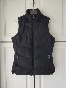 Gilet imbottito Banana Republic donna piccolo nero foderato in pile zip tasche caldo - Foto 1 di 13