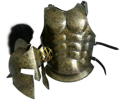 Conjunto de fantasia medieval 300 capacete espartano peito armadura cruzado Viking Nazgul Wear - Imagem 1 de 4