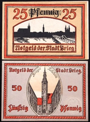 BRIEG / BRZEG 1921 Juego Completo Alemán Notgeld Polonia Silesia Foto 1 de 2