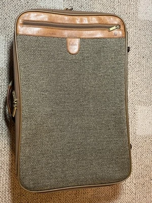 VTG Hartmann Tweed & Leather 23" Rolling Upright  Luggage Bag Suitcase - Image 1 of 4