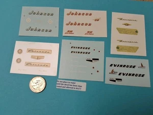 Lot Of 6 Outboard Toy K&O KOModel Boat Motor Reproduction Decals Evinrude  - Picture 1 of 8