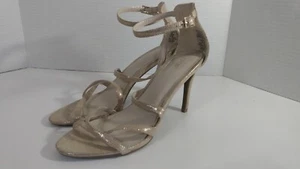 APT. 9 Oatmeal Champagne GLITTER OPEN TOE 3.5 INCH HEEL size 8 1/2 - Picture 1 of 6