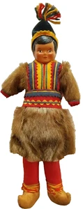 Bambola norvegese vintage maschio cappotto visone fatto a mano mancante mani - Foto 1 di 11
