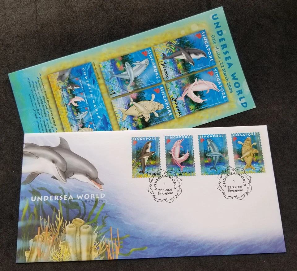 [SJ] Singapore Undersea World 2006 Marine Dugong Dolphin Coral (FDC *see scan - Image 1 of 4