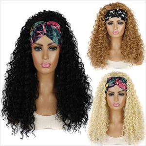 hair Headband wig cover Hairband wig Women's long curly - Picture 1 of 19