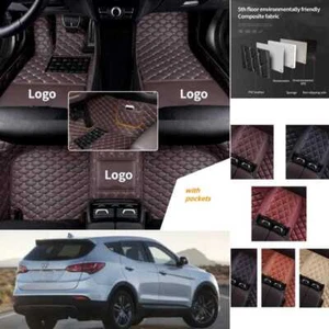 For Hyundai Sonata-Sante Fe Custom Car Floor Mat Carpets Waterproof with pockets - Imagen 1 de 31