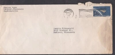 USA 1962 ADVERTISING COVER BOYD & MERRITT MARION HOME OSHKOSH WI TO MADISON WI - Image 1 of 2