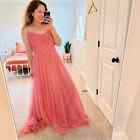 NWT Marchesa Notte Bridesmaid Pink Tulle Maxi Ball Gown 12