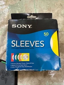 Sony Color Paper Disk Sleeves For CD DVD 50 Pack 50ACCPSX 5 Colors - Picture 1 of 2