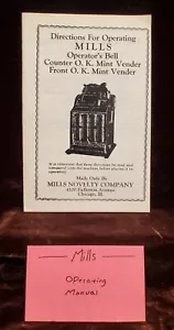 MILLS FOK SERVICE MANUAL SLOT MACHINE MILLS MANUAL ANTIQUE SLOT 16 pages - Picture 1 of 4