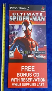 Letrero de exhibición de tienda Ultimate Spider-Man 2005 Activision PlayStation PS2 promoción - Imagen 1 de 2