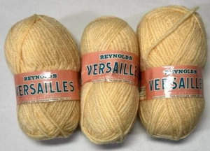 Reynolds Versailles Yarn Lot Of 3 Orge (Barley-Yellow) #85830 Wool Blend France - Picture 1 of 9