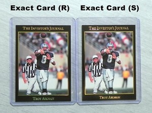 TROY AIKMAN (1) 1993 Investor's Journal Gold #23 _ Exact Card (S) on the Right