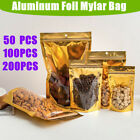 Foil Mylar Stand Up Bag Retail Aluminum Clear Gold Seal Self Package Food Bags