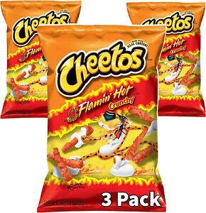 Cheetos Flamin Hot Crunchy American Crisps Snacks 226,3 G (8oz) x 3 große Packungen