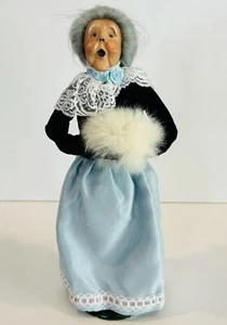 Vintage 1990 Byers Choice ältere Frau Dame blau Kleid hält Muff Weihnachten - Bild 1 von 7