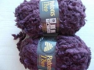 Patons Theo bulky fuzzy wool blend yarn, Brindle, lof of 2 - Picture 1 of 2