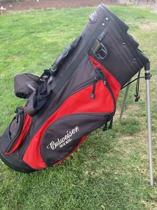 Budweiser Golf Stand Carry Cart Bag Datrek Izzo 5 Way Divider Black Dual Straps - Picture 1 of 6