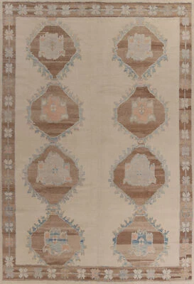 Alfombra turca Oushak auténtica tinte vegetal 10x13 pies alfombra de lana hecha a mano Foto 1 de 4