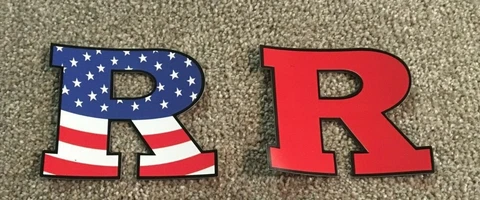 RUTGERS FOOTBALL VEHICLE MAGNET LOT 2X - AMERICAN FLAG / BLOCK "R" TAILGATE Cover