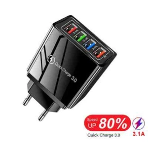 QC3.0 Quick Charger 4 Port USB Charger Wall Mobile Charger Fast Charger - Picture 1 of 13