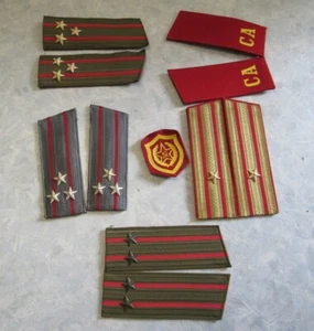 SOVIET 5 DIFFERENT PAIRS of SHOULDER BOARDS + 1 CHEVRON of INFANTRY TROOPS - Picture 1 of 2