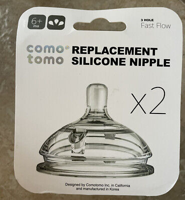 Como Tomo - Silicone Replacement Nipple - Fast Flow - 6+ Months - 2 Count Pkg. • 10.73$