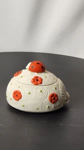 Vintage Lefton China Ladybug Trinket Ring Box Jar with Lid Handpainted - Picture 1 of 5