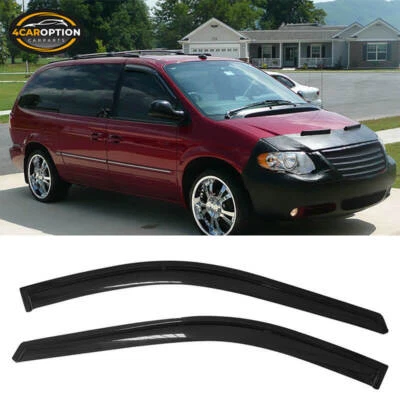Fits 96-07 Chrysler Town & Country Caravan Window Visors Acrylic 2Pc - Image 1 of 4