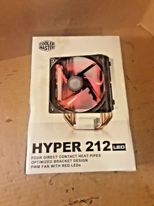 Cooler Master Hyper 212 LED AMD Intel CPU Cooler 1600RPM 66CFM 120mm Red LED Fan - Picture 1 of 9