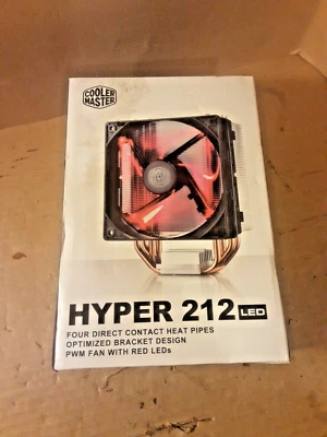 Cooler Master Hyper 212 LED AMD Intel CPU Cooler 1600RPM 66CFM 120mm Red LED Fan - Image 1 of 4