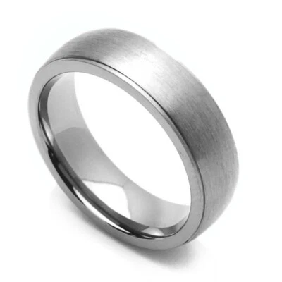 Men Women 9MM Comfort Fit Titanium Wedding Band Brushed Classic Domed Ring - Image 1 of 4