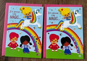 Hallmark Rainbow Brite Karte/Ausmalaktivität/Aufkleber zwei Karten - Bild 1 von 5
