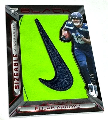 2025 Black Sizable Memorabilia Elijah Arroyo Nike Swoosh #SIZEAO Red 10/25 RC - Image 1 of 2