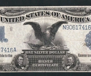BEAUTIFUL *MULE* SPEELMAN/WHITE SIGS W/ JOHN BURKE BACKPLATE 1899 $1 BLACK EAGLE - Picture 1 of 4