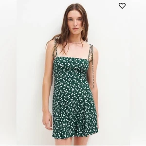 Reformation Presley Green Ditsy Floral Mini Dress Size 6 Tie Strap Fairy Boho L9 - Picture 1 of 9