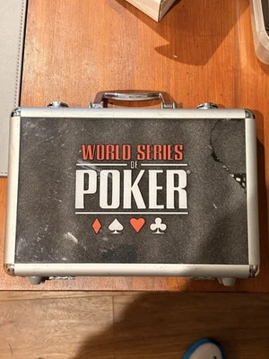World Series Of Poker Chip Set In Metal Carry Case With Cards And Dice - Image 1 of 4