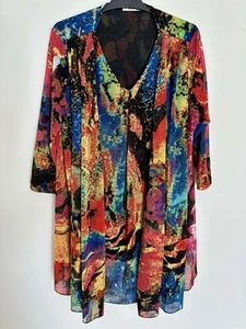 Hourglass Colourful Pattern Dress size XXL Vintage - Picture 1 of 8
