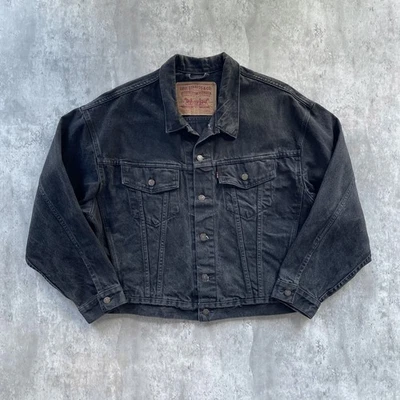 Chaqueta Levis De Colección Para Hombre Grande Negra Denim Botón 70598 4159 Años 90 Hecha en EE. UU. Foto 1 de 4