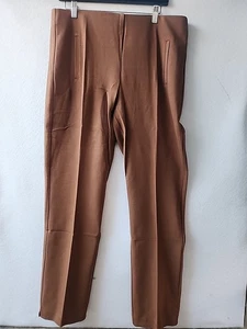 CHICO'S JULIET STRAIGHT LEG BASIC BRANDY BROWN PANT NWT Size 2 (US Size 12/L) - Picture 1 of 6