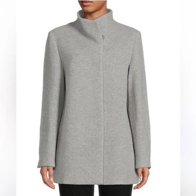 Cinzia Rocca Icons Women Alpaca Wool Blend Car Coat Jacket 14 Grey Quiet Luxury - Image 1 of 4