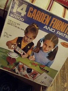 Easy To Make 14 Piece Wood Garden Furniture Arrow Dollhouse Vintage New - Picture 1 of 10