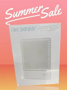 Riki Skinny Mini Lighted Vanity Mirror makeup Selfie button & 5X Zoom NEW sealed - Picture 1 of 4