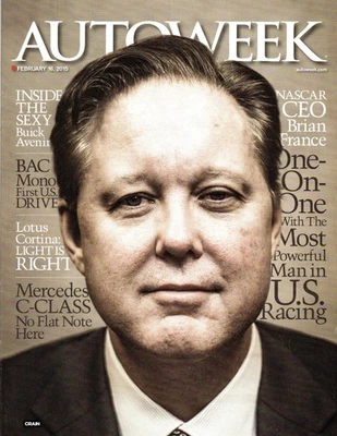 Autoweek February 16 2015 Brian France NASCAR CEO Buick Avenir Lotus Cortina - Image 1 of 3